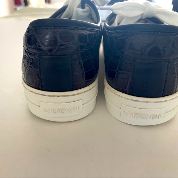 Gucci Men’s crocodile skin leather sneakers Made in Italy - Picture 5 of 10